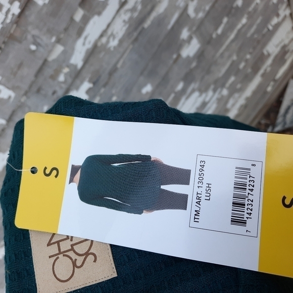 🌟 Chaser Sea Green Waffle Knit Thermal Long Sleeve Shirt size small - Picture 5 of 5